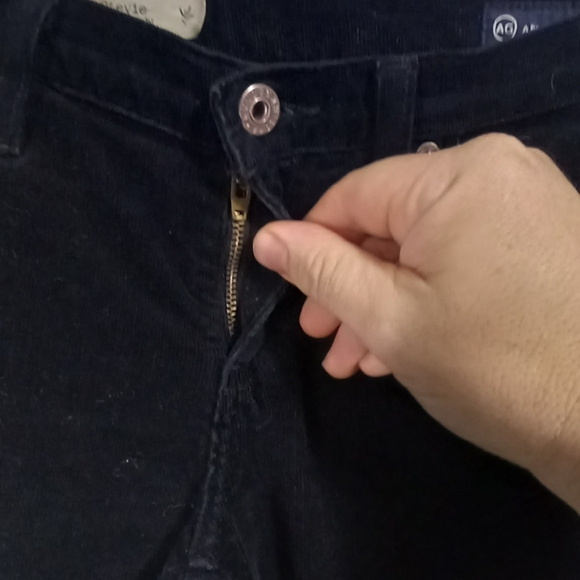 AG Adriano Goldschmied Black The Stevie Slim Straight Leg Corduroy Size 27R - Picture 3 of 4